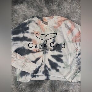 Dreamsicle Cape Cod Tie-Dye Cropped Sweatshirt NWOT